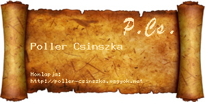 Poller Csinszka névjegykártya